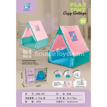 Pink Tent with Lights for Outdoor Sports