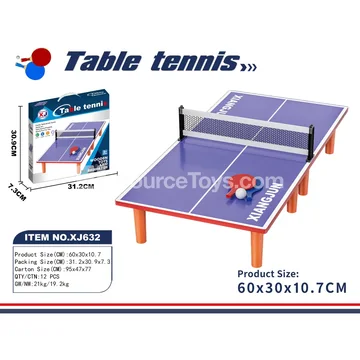 XJ632 Mini Wooden Table Tennis Table 60x30cm