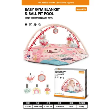 Pink 4-in-1 Baby Play Crawl Mat with 20 Balls