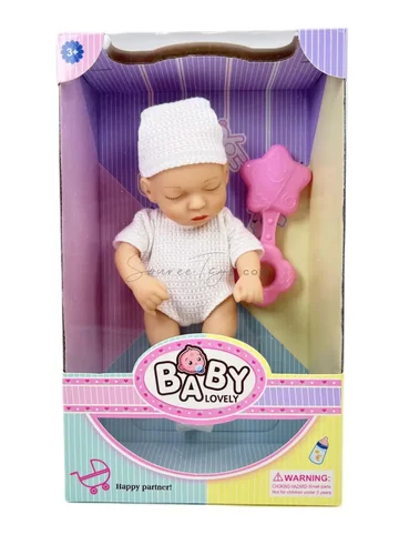 8-inch 20cm Reborn Doll Soft Vinyl Baby Rattle