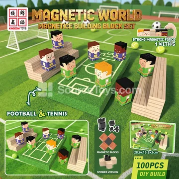 98-PCS Soccer & Tennis Magnetic Set with Fidget Spinner and Bag