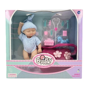 8-inch 20 cm Reborn Doll Vinyl Soft Baby Doll with Accessories Tote Bag