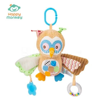 Baby Stroller Hanging Plush Toy with Rattle and Teether