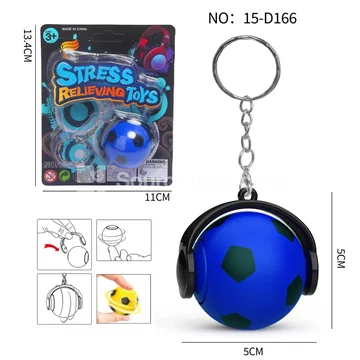 Spinning Soccer Keychain (Assorted, MOQ 5 pcs)