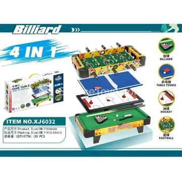 XJ6032 4-in-1 Game Table (Pool/Table Tennis/Hockey/Soccer)