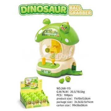 Dinosaur Mushroom Claw Machine (Bead Grabber, 9PCS)