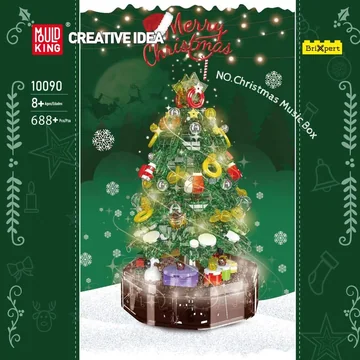 DIY Assembly Building Blocks Dream Christmas Light Music Box