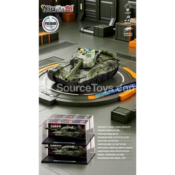 1:24 Tank with Lights, Music & Inertia, Acrylic Display Case