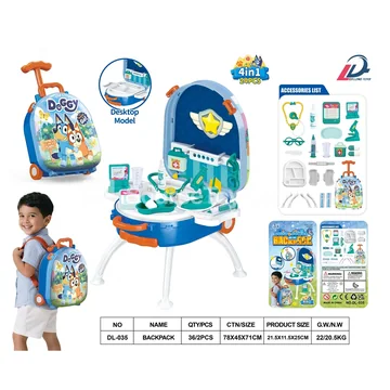 4-in-1 Suitcase Backpack Alloy Pretend-Play Doctor Kit