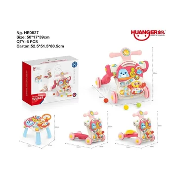 4-in-1 Baby Walker & Activity Table (Girls)