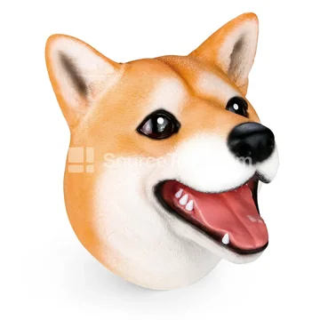 Shiba Inu Hand Puppet Head (Brown, Yellow)