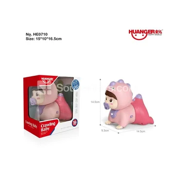 Educational Electric Crawling Doll with Lights & Sounds (Pink)