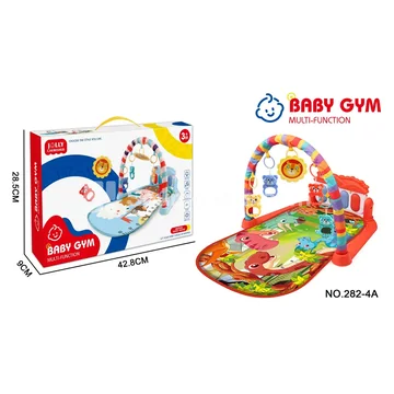 Dinosaur World Pattern Kick Piano Baby Playmat Red