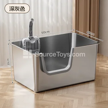 XXXL Extra Large Fully Enclosed Stainless Steel Cat Litter Box 70*50 cm