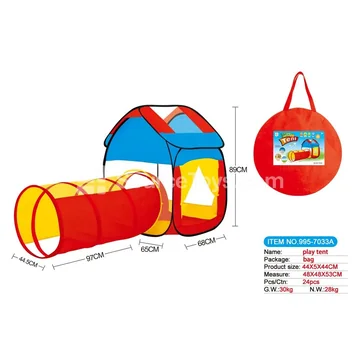2-in-1 Playhouse with Tunnel Crawl Tube (995-7033A)