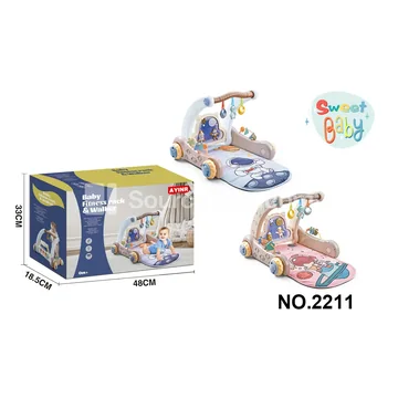 Baby Cartoon Space Multi-Function Walker with Piano and Activity Frame