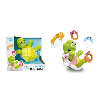 Electric Water-Squirting Turtle Ring Toss Bath Toy (Rechargeable) (BEIERLE-0634)