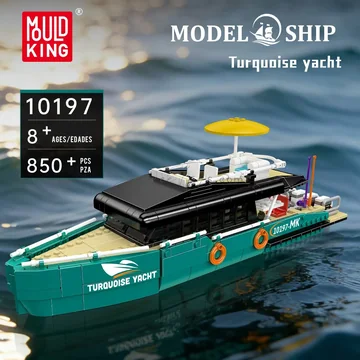 YX Building Blocks Ship Model Series Turquoise Yacht