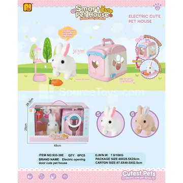 Electric Open-Door Cute Pet Rabbit House