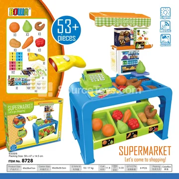 Pretend-Play Supermarket Cash Register with Lights & Music