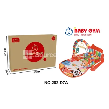 Zoo Pattern Baby Kick Piano Play Mat Red