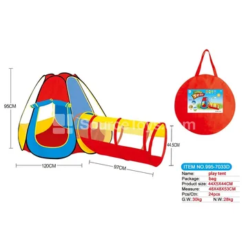 2-in-1 tent with connected tunnel crawl tube