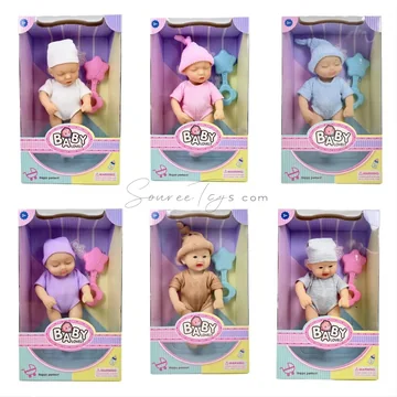 8-inch 20 cm Reborn Baby Doll Vinyl Rattle 6-Style Assortment