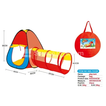 2-in-1 tent with connecting tunnel crawl tube (995-7033B)