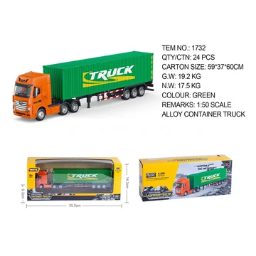 1:50 Semi-Alloy Container Truck Static Model
