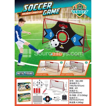 Red Soccer Goal Set with Black Net (Iron Frame)