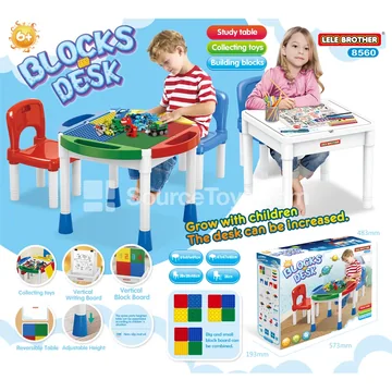 Building Block Table (Table + 2 Chairs + Edge Guard + Large Particle Panel)