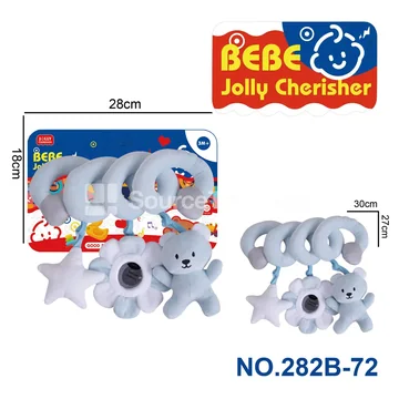 Grey Blue Bear Bed Wrap