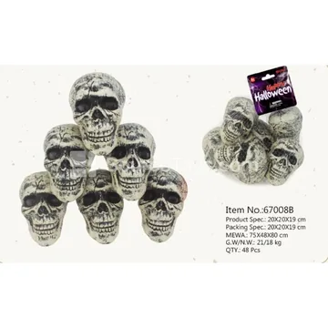6 Pcs White Skull Figures