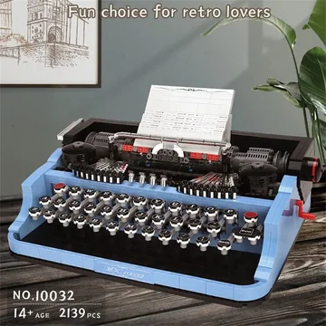 DIY Assembly Building Blocks Vintage Typewriter