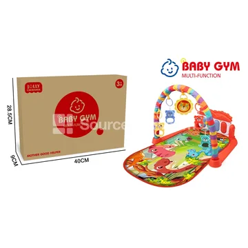 Dinosaur World Pattern Kick Piano Baby Playmat Red