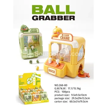 Fun Ball Claw Machine Dinosaur/Duck 2 Styles Assorted 9 PCS