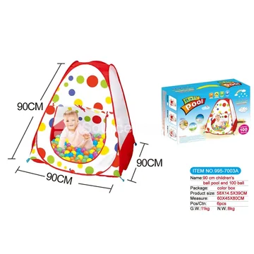Gift Box with Handle 90CM Tent + 100pcs 6CM Ocean Balls