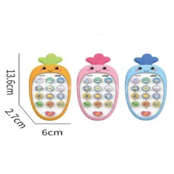 Musical Toy Phone 12-Piece Set, Carrot Pattern, Requires 2 AAA Batteries