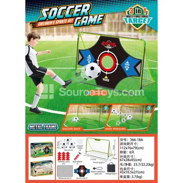 Green Soccer Goal with White Net (Steel Frame)