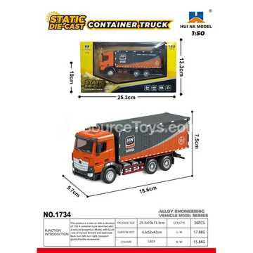 1:50 Alloy Container Truck Static Model