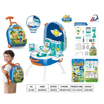 4-in-1 Rolling Doctor Kit Backpack Set