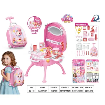 4-in-1 Trolley Alloy Backpack Set Pretend-Play Doctor