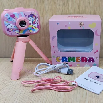 Y6 Pink Dual-Lens IPS HD Digital Camera for Kids