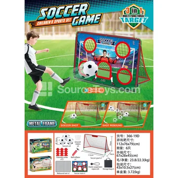 Red Soccer Goal Set with Black Net (Steel Frame)