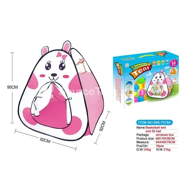 Cartoon Rabbit Basketball Play Tent with 50 Ocean Balls