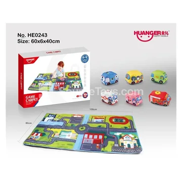 Baby Cartoon Fabric Car with Play Mat