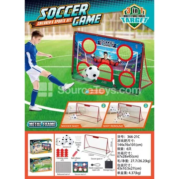Red Soccer Goal with White Net (Steel Frame)
