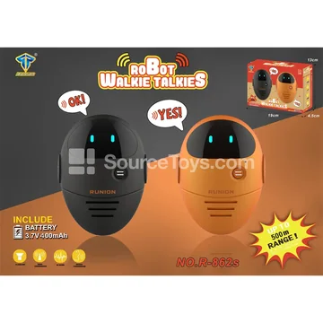 500m Metal Paint Robot Walkie-Talkie with Battery (HD Version)