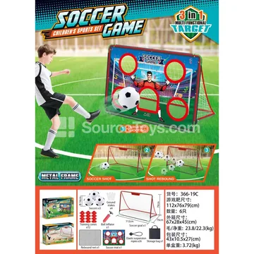 Red Soccer Goal with White Net (Iron Frame)