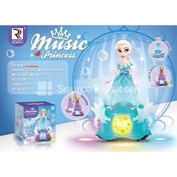 Electric Reversible Light & Music Snowflake Princess Doll